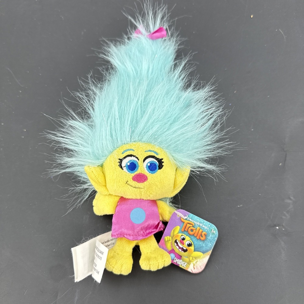 DreamWorks Trolls Smidge Plush Doll Toy Factory 2019 NEW With Tags NWT Blue Hair - Picture 1 of 5